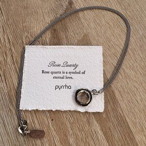PYRRHA Rose Quartz Faceted Stone Talisman Stirling Silver Necklace